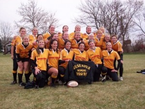 The Gustavus women's rugby team.
