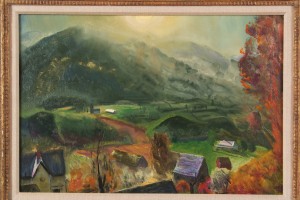 George Bellows (1882-1925), Sunset, Shady Valley, 1922, oil on canvas, 16 3/8 x 24 inches, gift of Reverend Richard L. Hillstrom (’38)