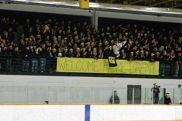 Students turned out in droves for Loney's return to Gustavus in February of 2010. 