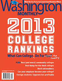 Washington Monthly 2013 Cover
