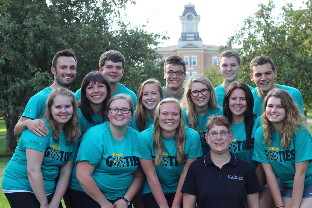 Giving (top left) and the other Gustavus Peer Assistants.