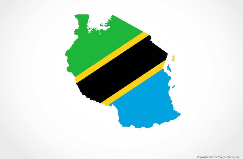tanzania flag map